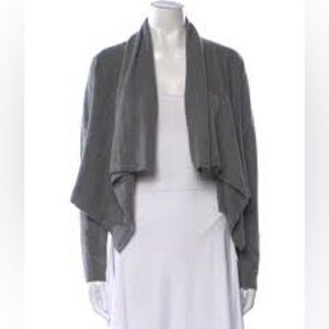 Vince Cashmere Draped Open-Front Sweater Cardigan in Light Gray | Size XS